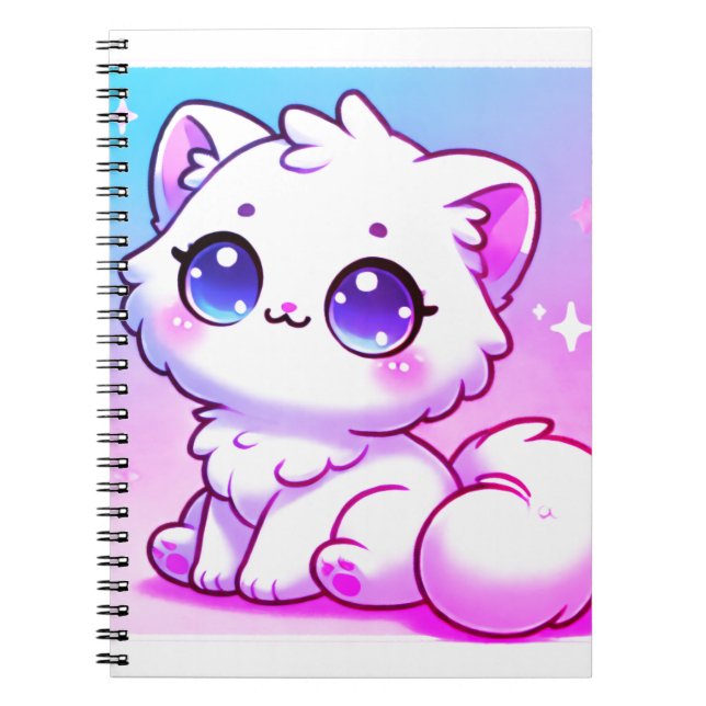 Kawaii Cat Spiral Notebook Notizblock (Vorderseite)