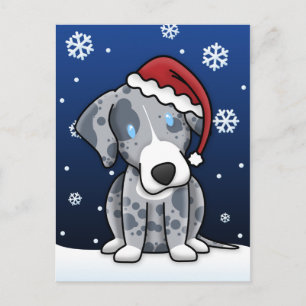 Kawaii Catahoula Weihnachtspostcard Feiertagspostkarte