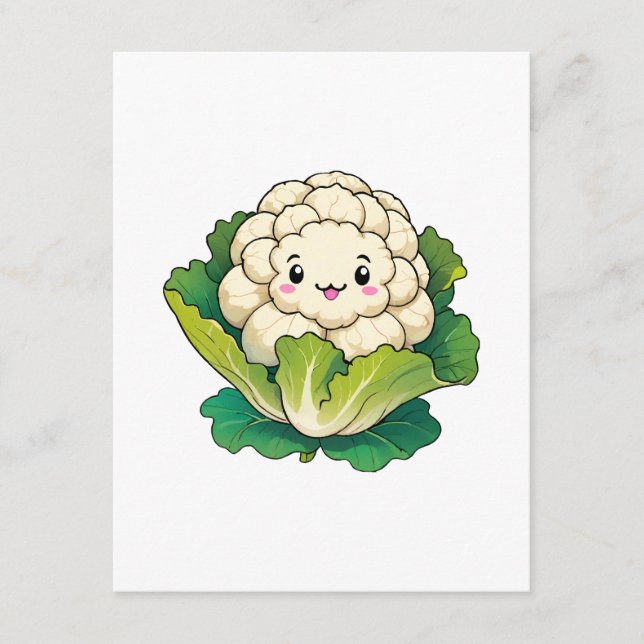 Kawaii Cauliflower Begleitkarte (Vorderseite)