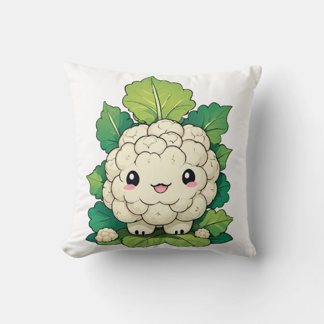 Kawaii Cauliflower Kissen (Vorderseite)