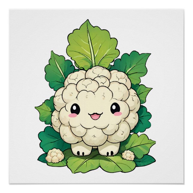 Kawaii Cauliflower Poster (Vorderseite)
