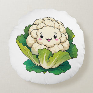 Kawaii Cauliflower Rundes Kissen