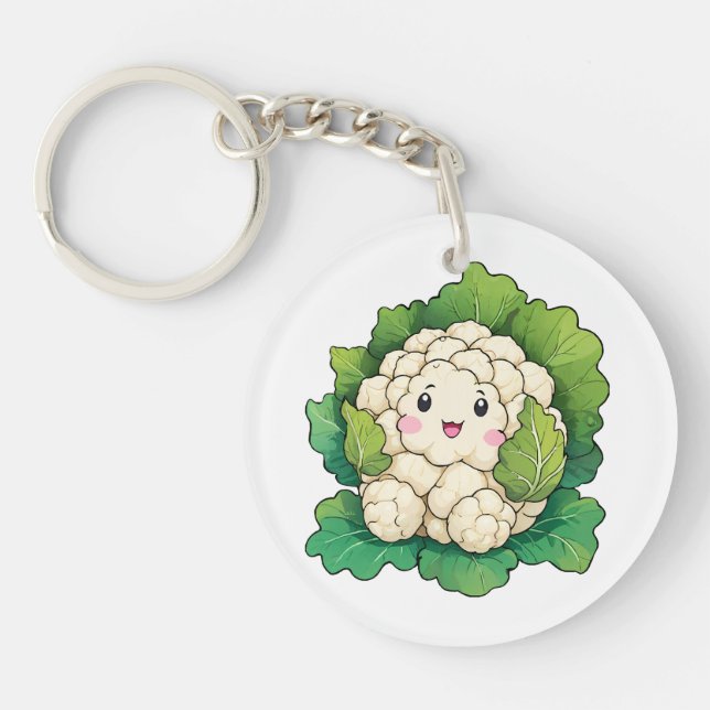 Kawaii Cauliflower Schlüsselanhänger (Vorderseite)