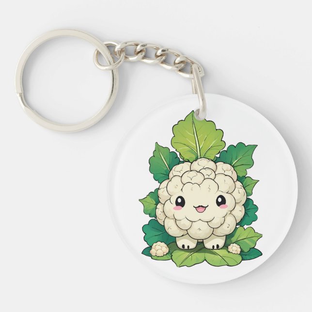 Kawaii Cauliflower Schlüsselanhänger (Vorderseite)
