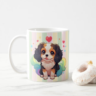 Kawaii Cavalier King Charles Pastel Rainbow Schwan Kaffeetasse
