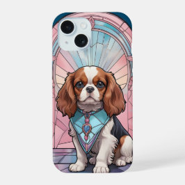 Kawaii Cavalier King Charles Pastel Stettel Glass iPhone 15 Hülle