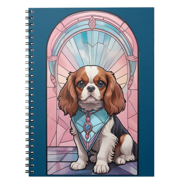 Kawaii Cavalier King Charles Pastel Stettel Glass Notizblock (Vorderseite)