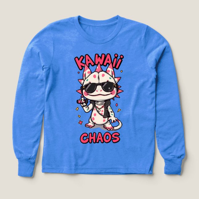 Kawaii Chaos Cool Axolotl Sunglasses LeatherJacket (Design Vorderseite)