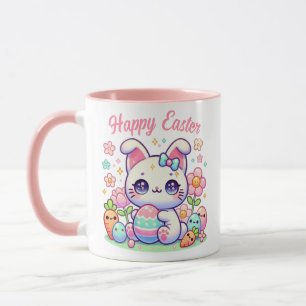 Kawaii Chat Mug de Pâques - Cute Bunny Ears & Past