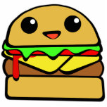Kawaii Cheeseburger Fotoskulptur Magnet<br><div class="desc">niedlicher kawaii Cheeseburger-Charaktermagnet</div>