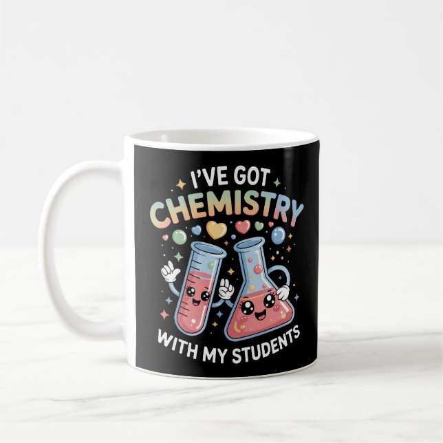 Kawaii Chemistry Teacher Cute Beaker & Test Tube  Kaffeetasse (Links)