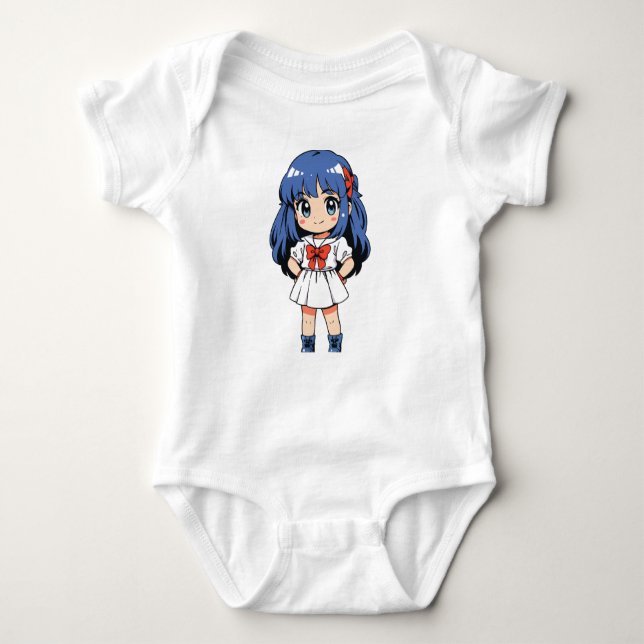 Kawaii Chibi Character Bodysuit Baby Strampler (Vorderseite)
