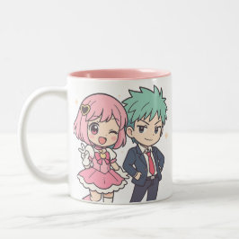 Kawaii Chibi Couple Anime Tasse Niedliches Geschen