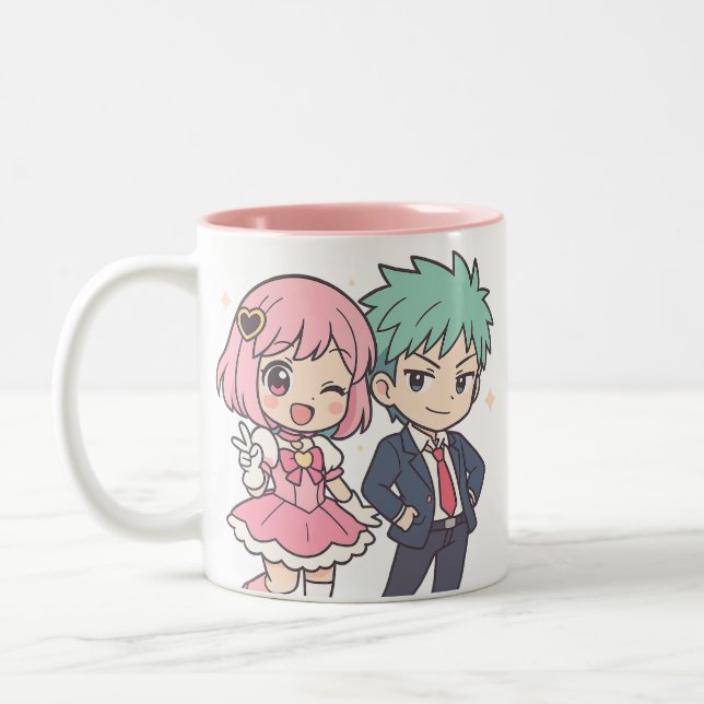 Kawaii Chibi Couple Anime Tasse Niedliches Geschen (Links)