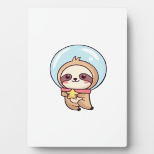 Kawaii Chibi Faultier Astronaut � Süßes Weltraumfa Fotoplatte