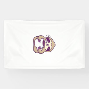 Kawaii Chibi Faultier mit Kaffeetasse � Süßes schl Banner