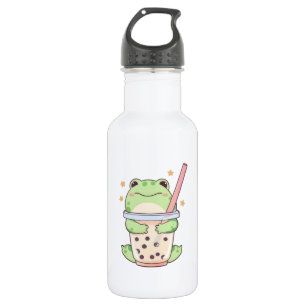 Kawaii Chibi Frosch umarmt Bubble-Tea-Tasse Edelstahlflasche