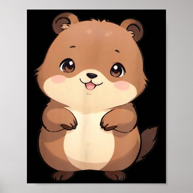 Kawaii Chibi Groundhog - Panfurware Llc  Poster (Vorne)