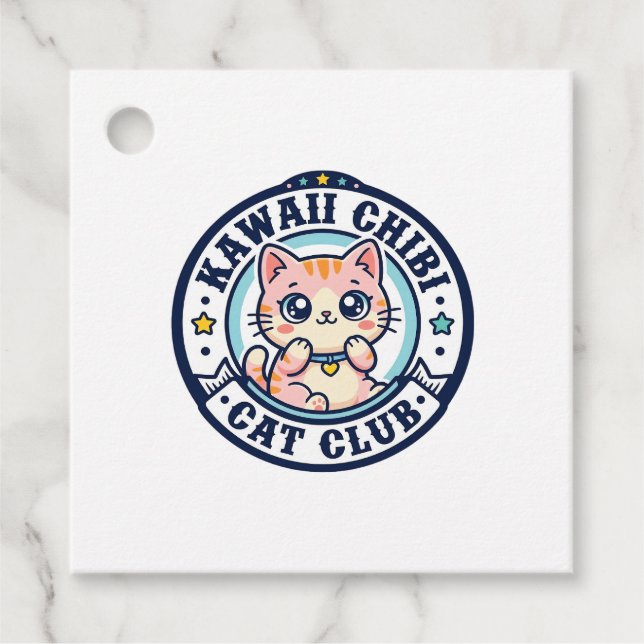 Kawaii Chibi Katze Katzenmutter Geschenkidee - Kaw Geschenkanhänger (Vorderseite)