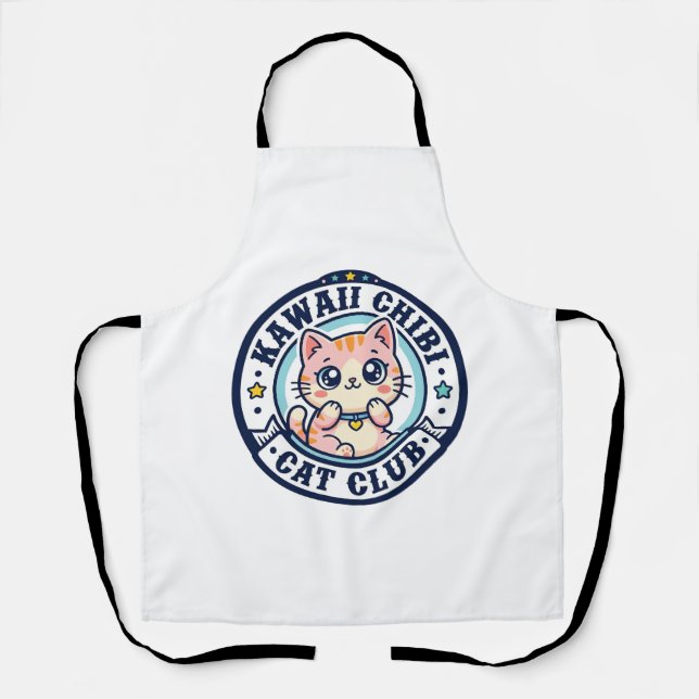 Kawaii Chibi Katze Katzenmutter Geschenkidee - Kaw Schürze (Vorderseite)