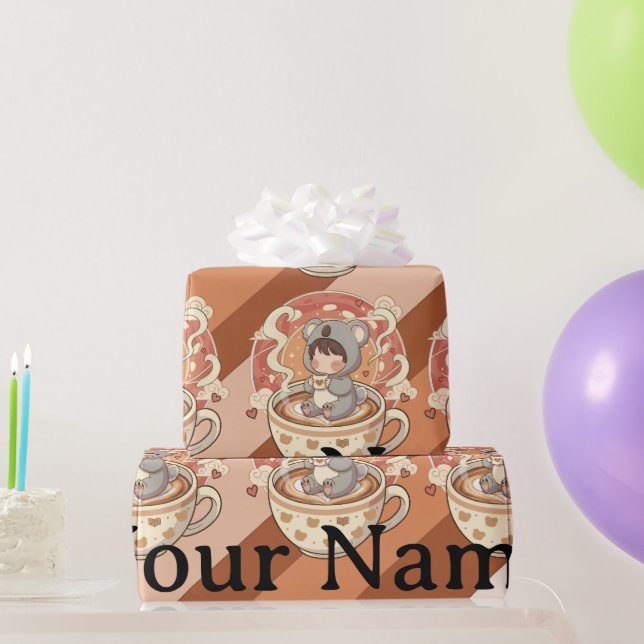 Kawaii Chibi Koala Adventure Gift Wrapping Paper Geschenkpapier (Partygeschenke)