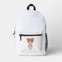 Kawaii Chibi Mädchen Rosa Kleid Rucksack | Cute 3D