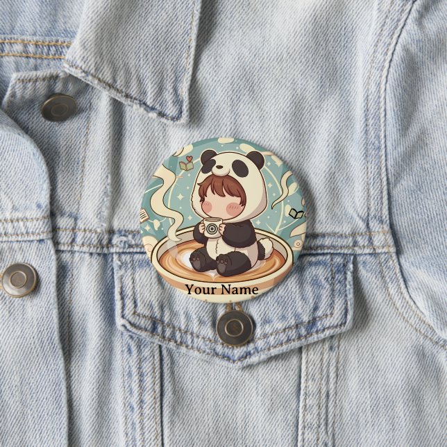 Kawaii Chibi Panda Button Pin Badge (Beispiel)