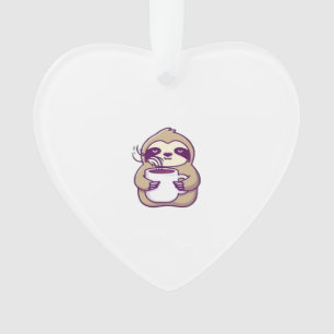 Kawaii Chibi Sloth mit Kaffee-Tasse � Niedliche Sc Ornament