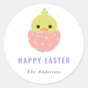 Kawaii Chick Happy Oaster Niedlich Soft Pastel Col Runder Aufkleber