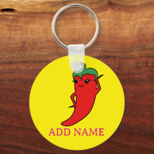Kawaii Chili Pepper Diva Custom Schlüsselanhänger