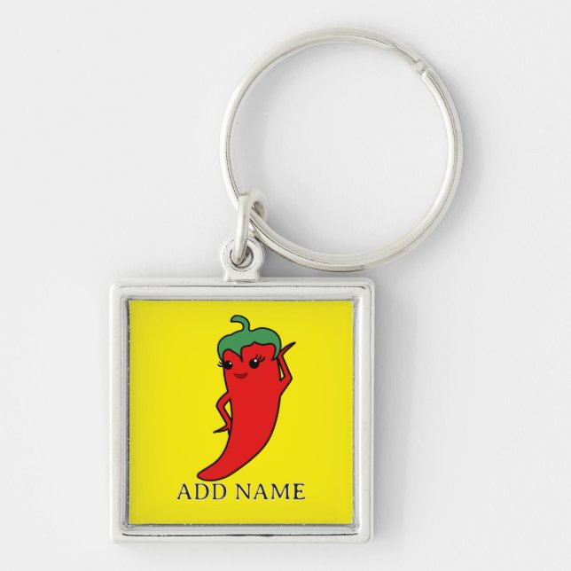 Kawaii Chili Pepper Diva Custom Schlüsselanhänger (Vorne)