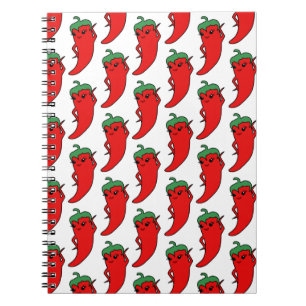 Kawaii Chili-Pfeffer-Zeichnungsmuster Notizblock