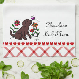 Kawaii Chocolate Labrador Cartoon Küchentuch