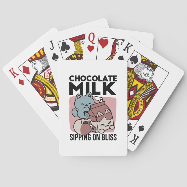 Kawaii Chocolate Milk Cat – Cozy Drink & Cuteness  Spielkarten (Rückseite)