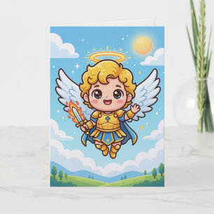Kawaii-Christen-Erzengelkarte - süße Grüße des Gla Karte