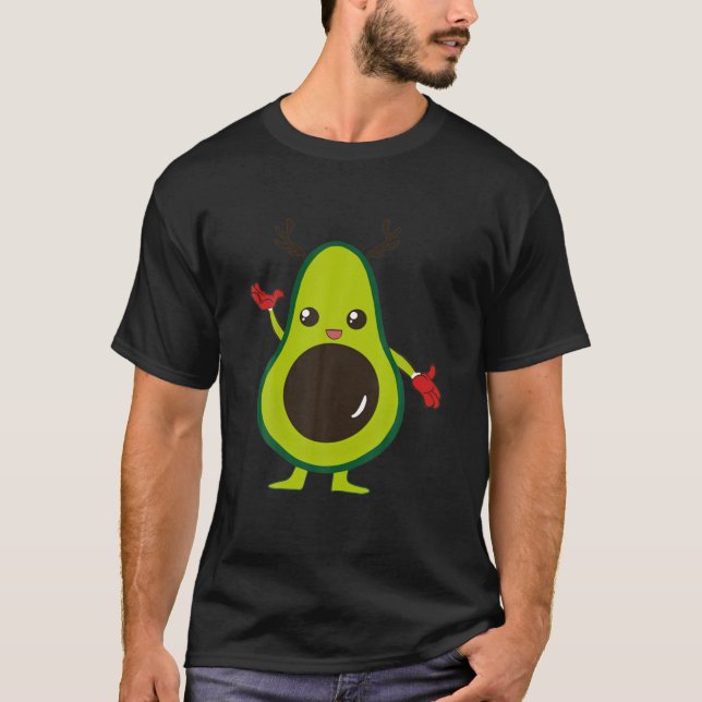 Kawaii Christmas Avacado Reindeer Kawaii Xmas Paja T-Shirt (Vorderseite)