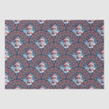 Kawaii Christmas Fox Art Deco Dot Mandala Scallops