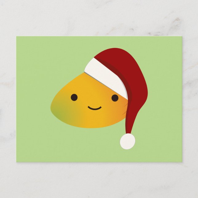 Kawaii Christmas Mango Feiertagspostkarte (Vorderseite)