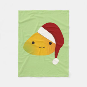 Kawaii Christmas Mango Fleecedecke