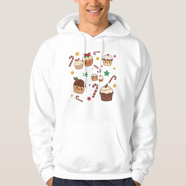 Kawaii Christmas Muffins Hoodie (Vorderseite)