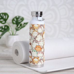Kawaii Chubby Cartoon Katzen mit Herz Trinkflasche