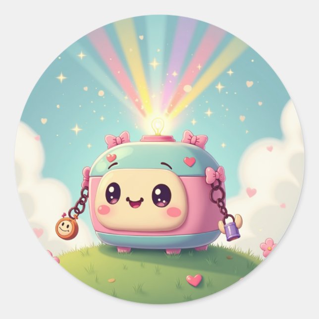 Kawaii Clicker: Glückliche Kamera Sticker (Vorderseite)