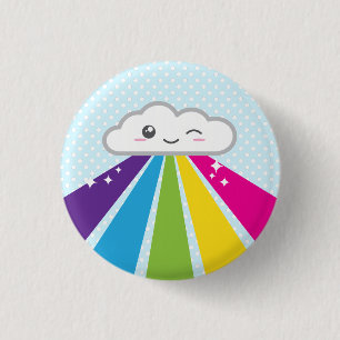 Kawaii Cloud and Rainbow Button