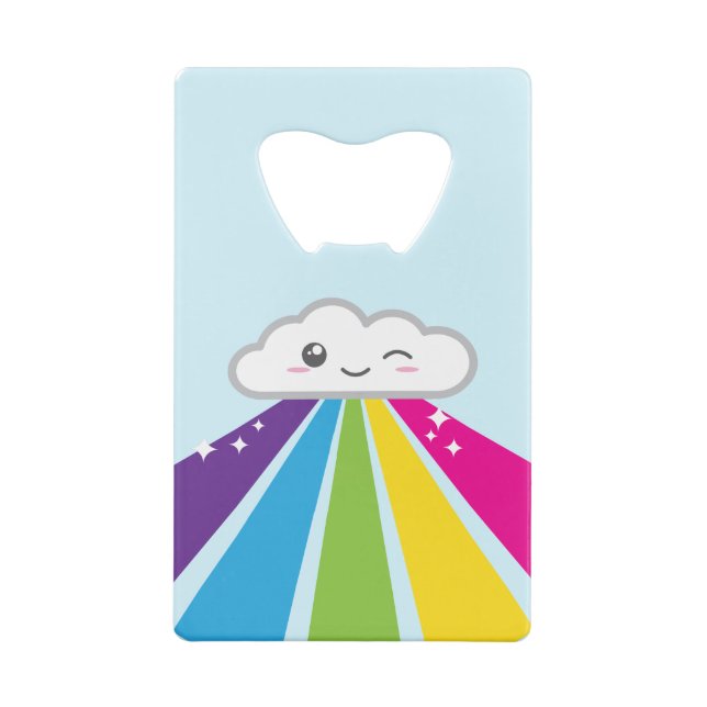 Kawaii Cloud and Rainbow Credit Card Bottle Opener Geldbeutel Flaschenöffner (Rückseite)