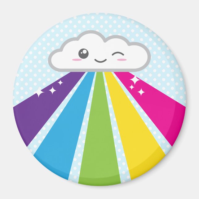 Kawaii Cloud and Rainbow Magnet (Vorne)