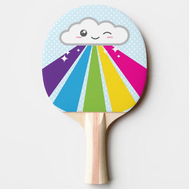 Kawaii Cloud and Rainbow Pong Paddle Tischtennis Schläger (Rückseite)