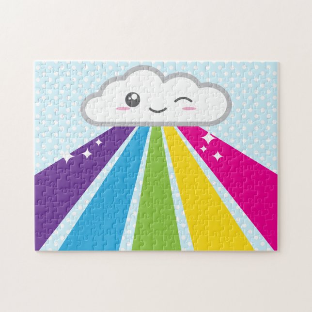 Kawaii Cloud et Rainbow Puzzle (Horizontal)
