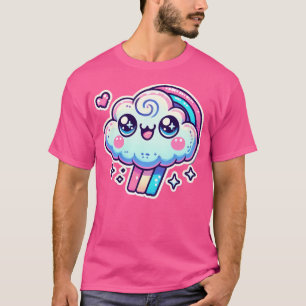 Kawaii Cloud mit Regenbogen Niedlich und funkelnde T-Shirt