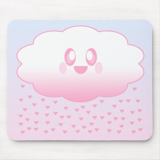 KAWAII CLOUD RAINING HEARTS LIEBE SWEET MOUSEPAD (Vorne)