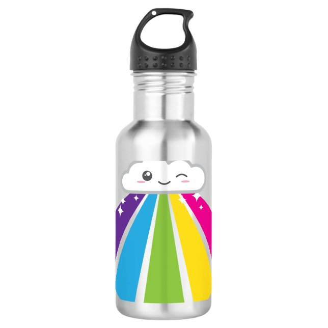 Kawaii Cloud und Rainbow Edelstahlflasche (Vorderseite)